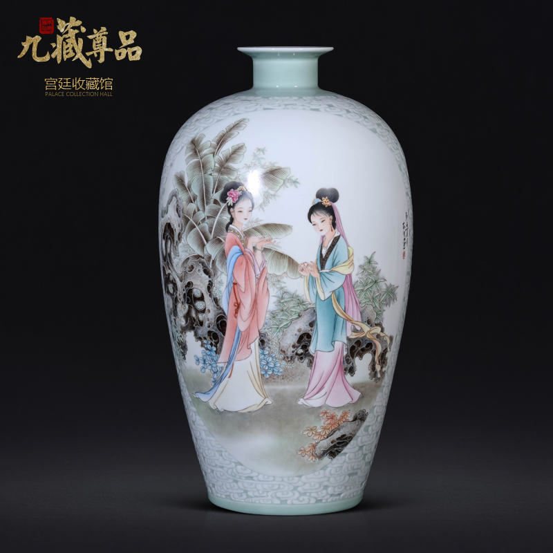 Dong - Ming li hand - made yudhoyono celadon vase carved Chinese jingdezhen ceramics sitting room porch TV ark, furnishing articles