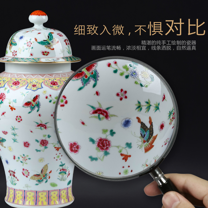 The Qing qianlong hand - made pastel pea green best butterfly tattoo the general pot of jingdezhen ceramic Chinese style living room porch decorate furnishing articles