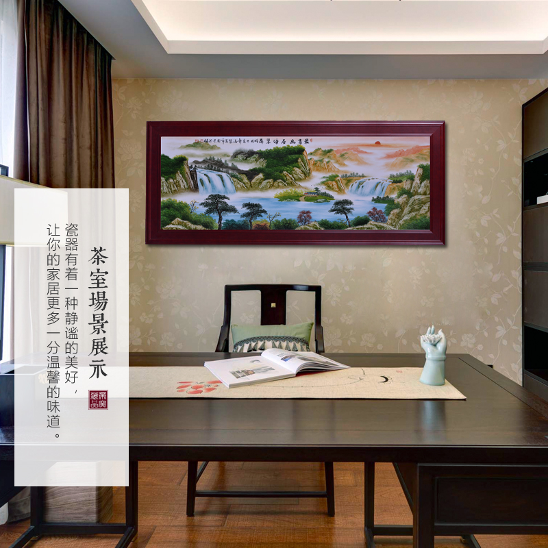 Jingdezhen ceramic masters hang hand - made porcelain plate painting murals Chinese sitting room adornment hotel villa company in furnishing articles