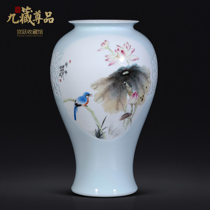 The Teacher hand - made enamel vase of jingdezhen ceramics new Chinese style living room TV ark, flower arranging porch is decorated furnishing articles