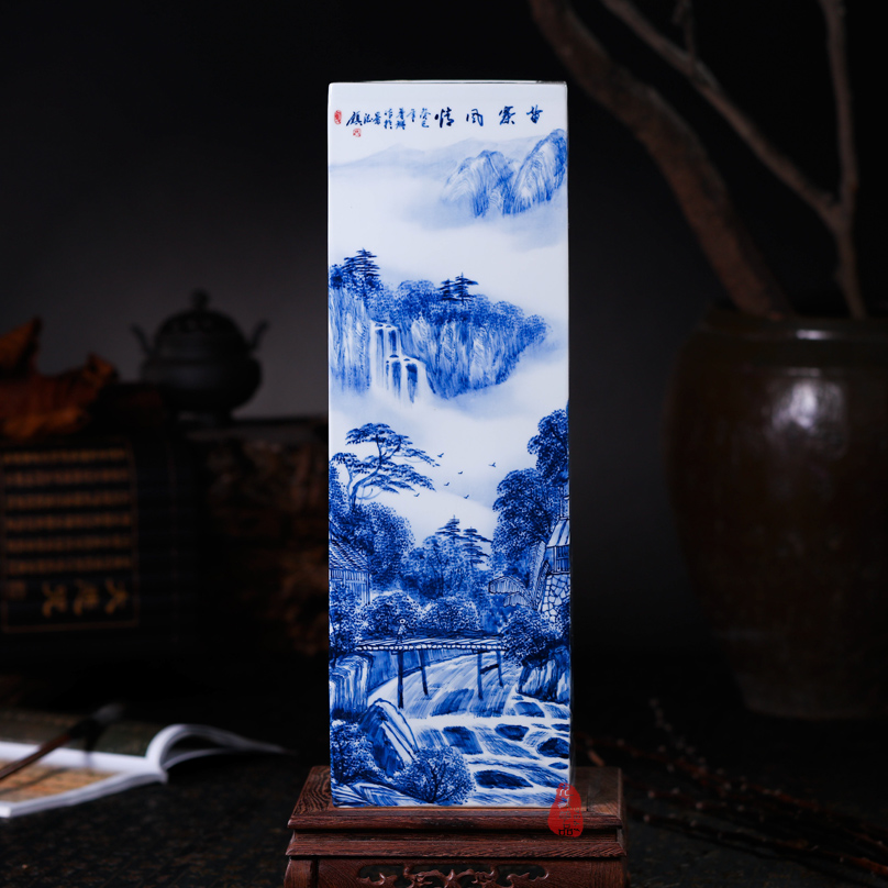 Famous master hand draw the miao customs jingdezhen ceramics vase quiver flower painting and calligraphy calligraphy and painting study furnishing articles