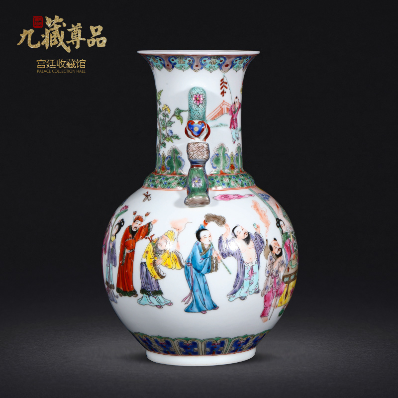 Jingdezhen ceramic vase furnishing articles of Chinese style home sitting room porch TV ark, rich ancient frame handicraft decorative flower arrangement