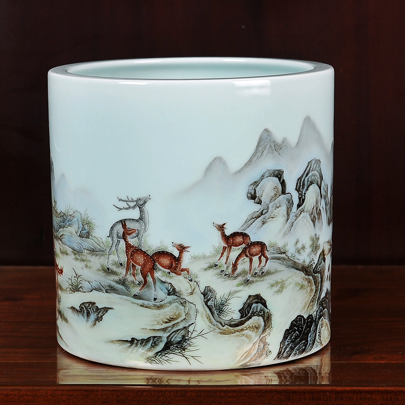 Jingdezhen ceramics imitation the qing qianlong pastel 13 lu brush pot vase household craft sitting room adornment furnishing articles