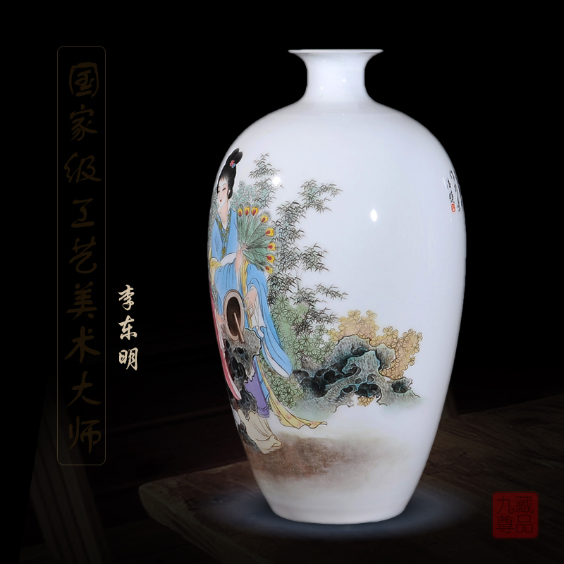 Jingdezhen ceramics dong - Ming li hand - made enamel vase as beauty as home sitting room handicraft furnishing articles