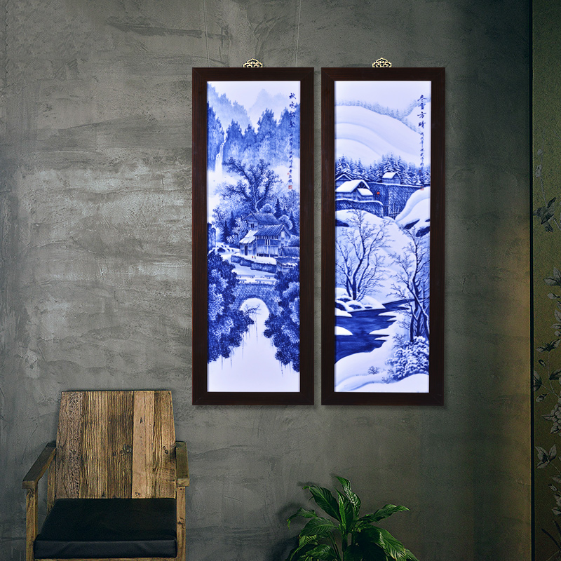 Jingdezhen ceramics Liu Shuwu hand - made porcelain plate spring, summer, autumn and winter four screen painting the sitting room adornment household furnishing articles