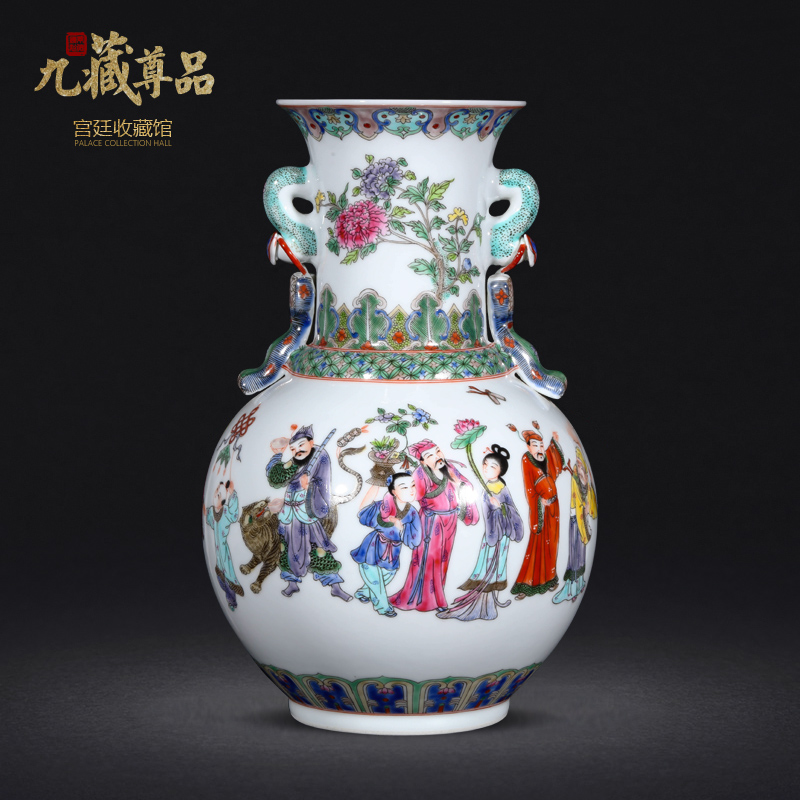 Jingdezhen ceramic vase furnishing articles of Chinese style home sitting room porch TV ark, rich ancient frame handicraft decorative flower arrangement