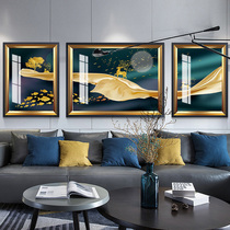 Light Extravagant Living Room Decoration Painting Sofa Background Wall Mural Modern Minimalist Atmosphere Hung Painting European-style Triple Wall Painting Brief