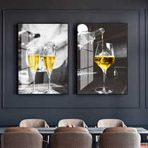Nordic restaurant decoration painting modern simple vertical dining room single hanging painting creative personality high-end wine glass mural
