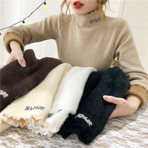 women's sweater design miniature 2022 new autumn and winter outerwear half turtleneck bottoming shirt wood ear knit top