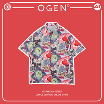 OGEN CLUB21SS national tide male and female models love smiley summer personality couple short-sleeved shirt