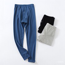 Autumn pants Mens cotton pajamas Spring and autumn wear slim-fit pants Lycra cotton thin warm pants single leggings men