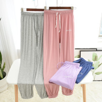 Modell fairy house pants womens small feet letter pajamas wear thin pants loose-legged home pants summer