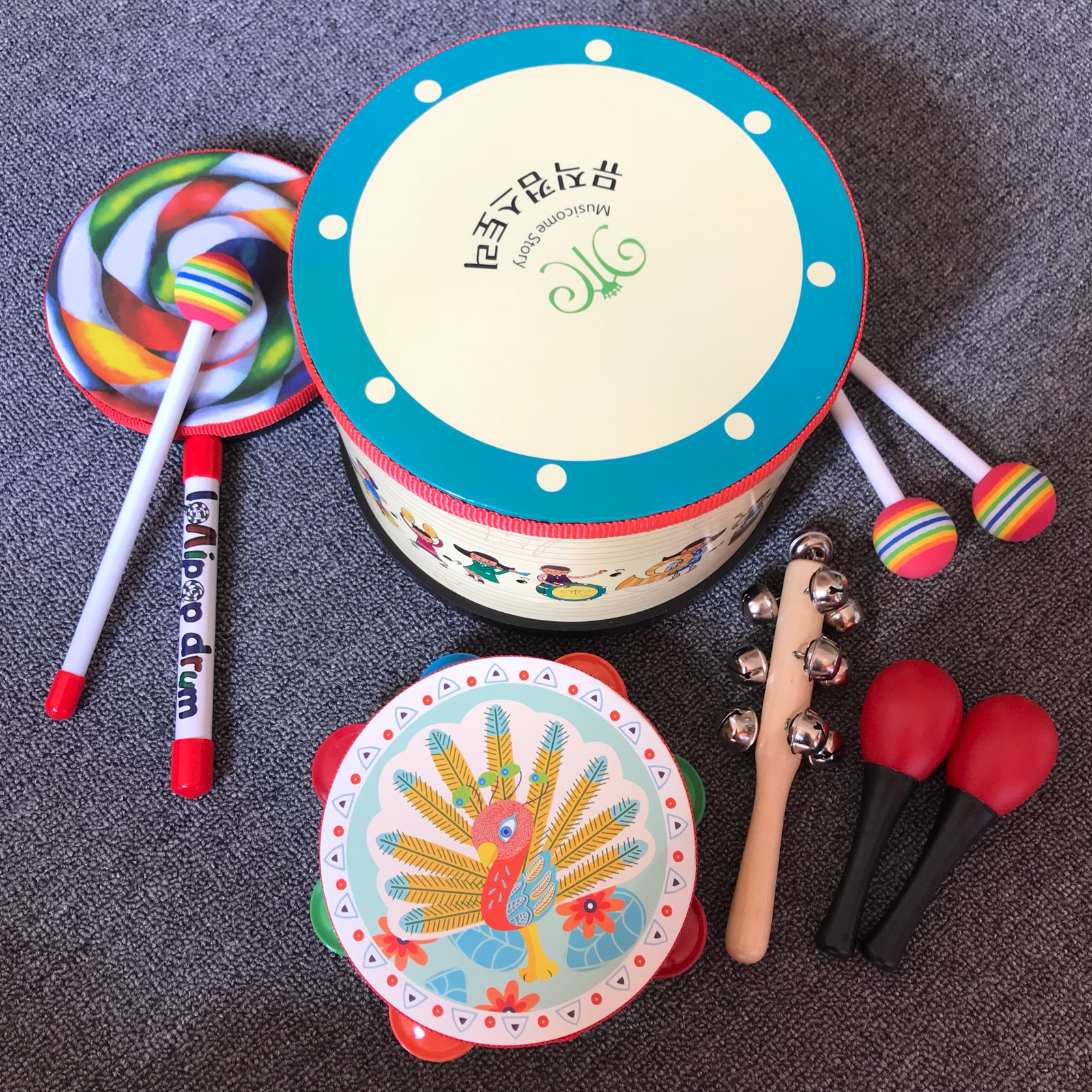 奥尔夫乐器鼓儿童敲鼓打鼓玩具手拍鼓军鼓手鼓打击乐器婴儿宝宝鼓