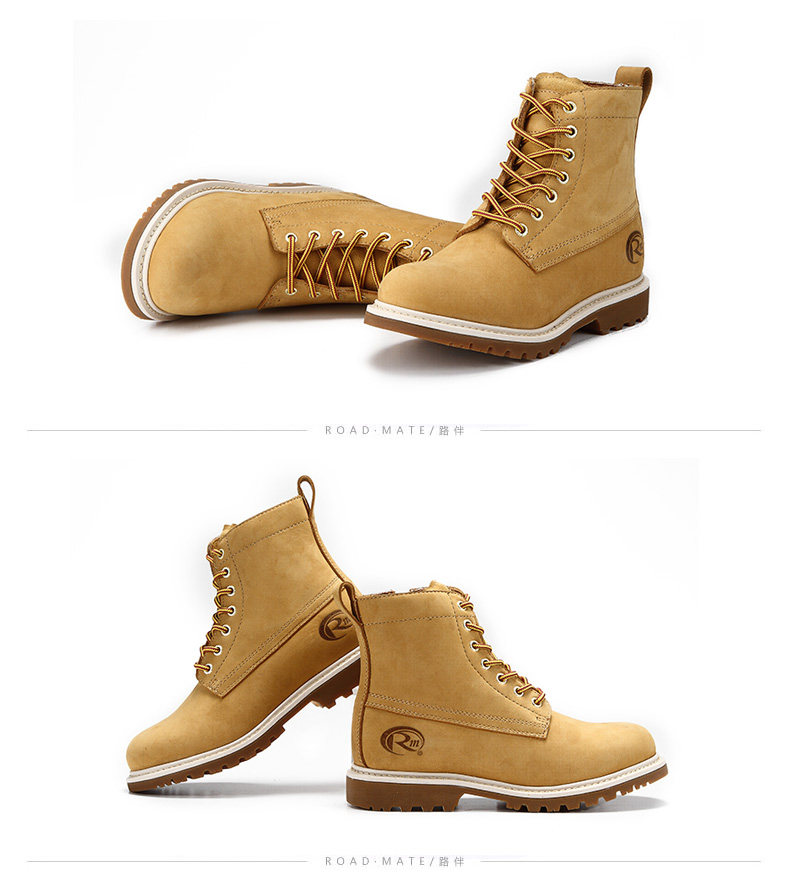 路伴女鞋 高帮潮流日常女靴磨砂真皮低跟拉链高帮短靴2w0039