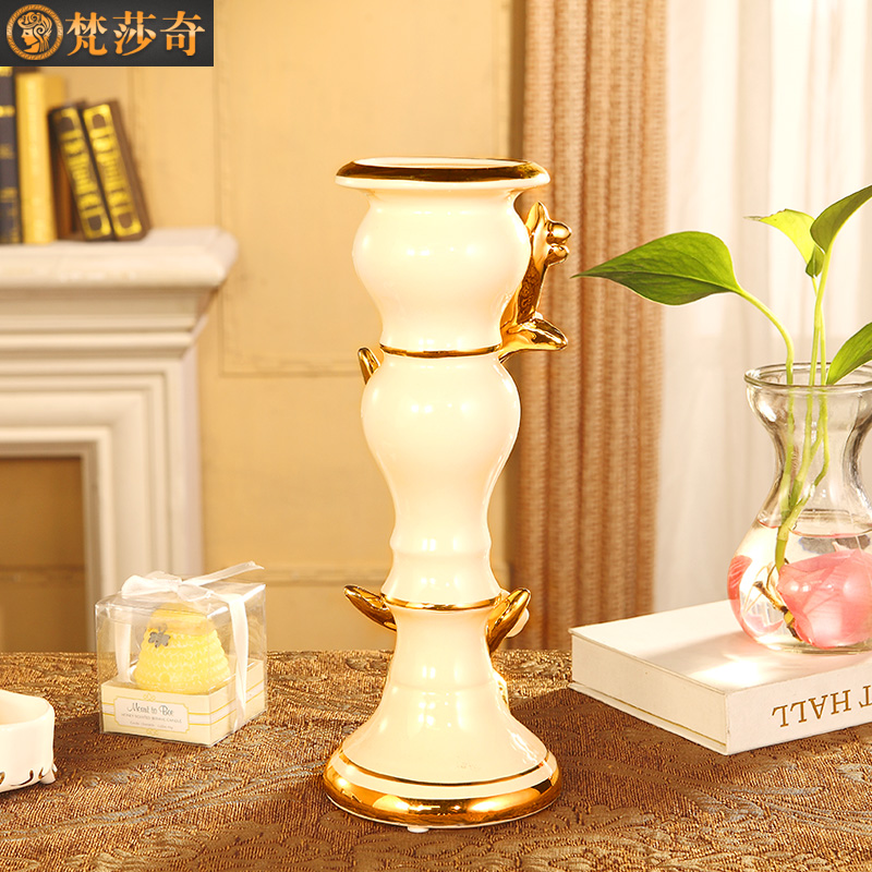 Vatican Sally 's restoring ancient ways continental candlestick ceramic furnishing articles of key-2 luxury living room home decoration show decorations