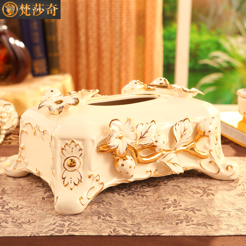 The master bedroom adornment is placed ceramic tissue box creativity European - style key-2 luxury living room table cartons of tea table decorations