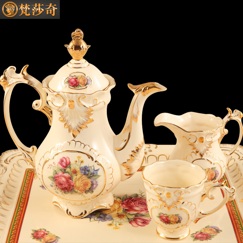 The Vatican Sally British tea set, ceramic coffee set key-2 luxury European - style coffee cups and saucers afternoon tea cups with tray