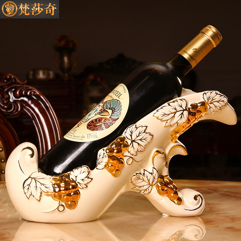 Vatican Sally 's key-2 luxury European - style wine rack furnishing articles of creative household wine bottle ceramic decoration wedding gift