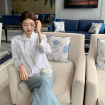 Xiaoxiang air quality socialite coat female 2020 autumn and winter new Korean version of small long-sleeved white top foreign style