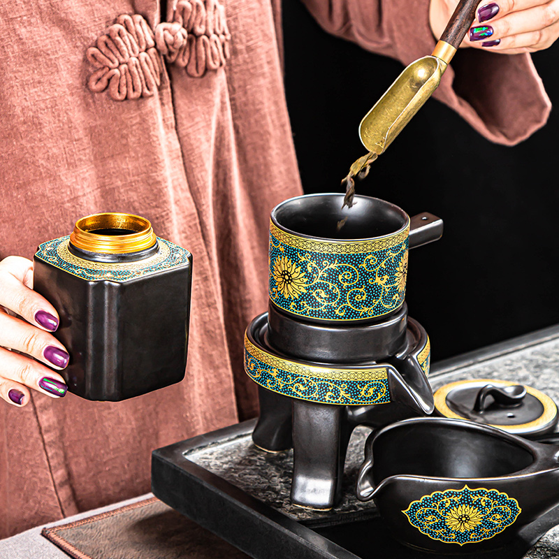 Lazy kung fu tea set suit household contracted and I ceramic cups stone mill automatic tea to prevent hot teapot