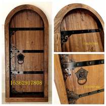Antique solid wood door side door single door retro door Old-fashioned door courtyard door Chinese villa door entry door