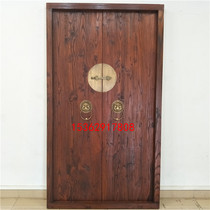 Villa solid wood door varnish antique wood door Ancient house log double open entrance door Temple ancestral hall Classical door