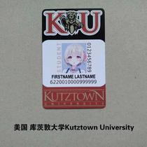 Personality Customized Entertainment Card US Pennsylvania Kutztown University Kutztown Cartoon COS Props Card