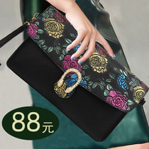 Womens crossbody bag Cover clutch bag Large capacity womens bag Fashion casual shoulder printed bag Envelope hand grab tide bag