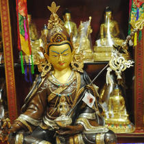 Nepal red copper semi-gilt Lotus Buddha statue purple copper lotus master Buddha statue lotus statue Lotus Buddha statue 55cm