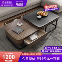 New size coffee table combination table living room household simple Nordic fire stone glass modern TV cabinet small apartment