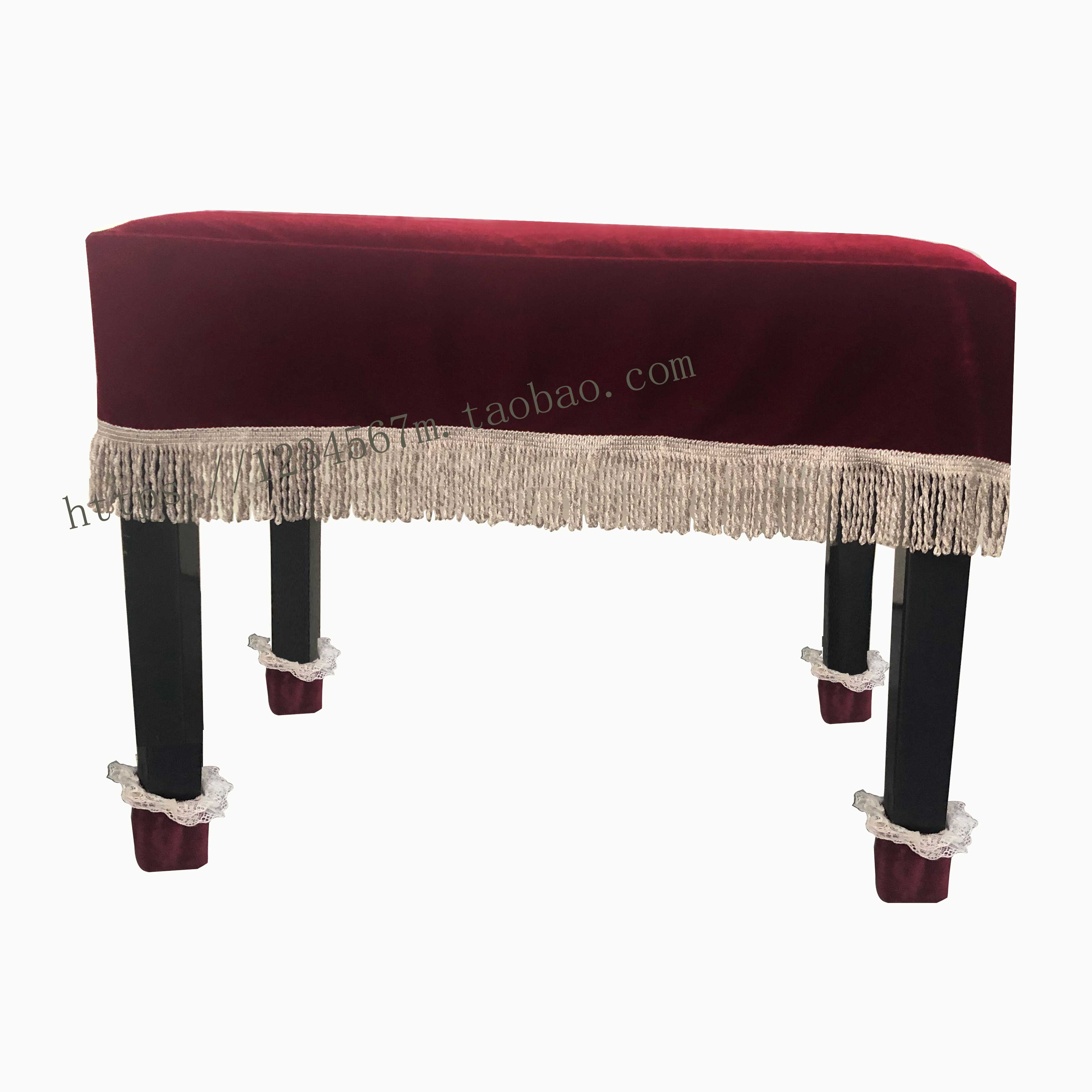 Gold velvet piano cover stool cover Piano stool foot cover Single stool cover Double stool cover Lifting stool cover carpet