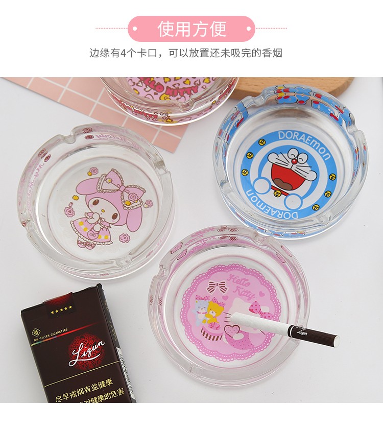 Ashtray for Girls, Home Use 2021, Living Room, Stylish and Trendy, Light Luxury Ashtray, Ins-Style Glass, Internet Celebrity, Car-Specific