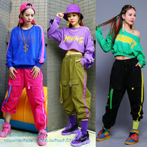 Square drag dance costume New loose hip hop street dance overalls women Summer Jazz dance costume dance set