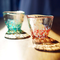 Li Tai Jia Tsui light handmade glass Japan imported hammer eye pattern couple Cup gift box water Cup drink cup