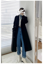 Gross jacket woman mid-2022 spring fit new loose with kneecap high-end temperament a high cashmere nicer coat