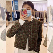 Small fragrant wind jacket Women in spring 2022 New fashion foreign air short Coarse Flowers Retro Prestigious short blouses
