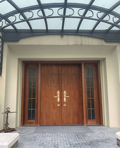 New Chinese full solid wood modern gate burglar-proof fingerprint lock Four open wooden door High-end Villa Courtyard Self-built house in house