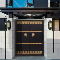 Villa Gate Courtyard Door Rural Courtyard Double Open Door High-end Atmosphere Solid Wood Entrance door Four open door