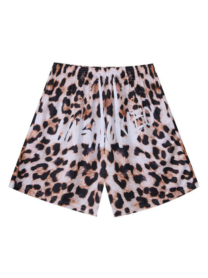 XDFM AMERICAN CROP PANTS 레오파드 프린트 디지털 프린트 단일 레이어 반바지 스포츠 빠른 마른 메쉬 농구 스포츠 바지 XDFM AMERICAN CROP PANTS 레오파드 프린트 디지털 프린트 단일 레이어 반바지 스포츠 빠른 마른 메쉬 농구 스포츠 바지