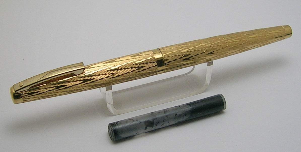 美国古董钢笔 犀飞利 sheaffer 金尖 镀金滚花杆 #5689