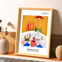 Retro photo photo frame solid wood picture frame set table hanging wall creative mounting 16 inch 20 oil painting poster frame custom A4