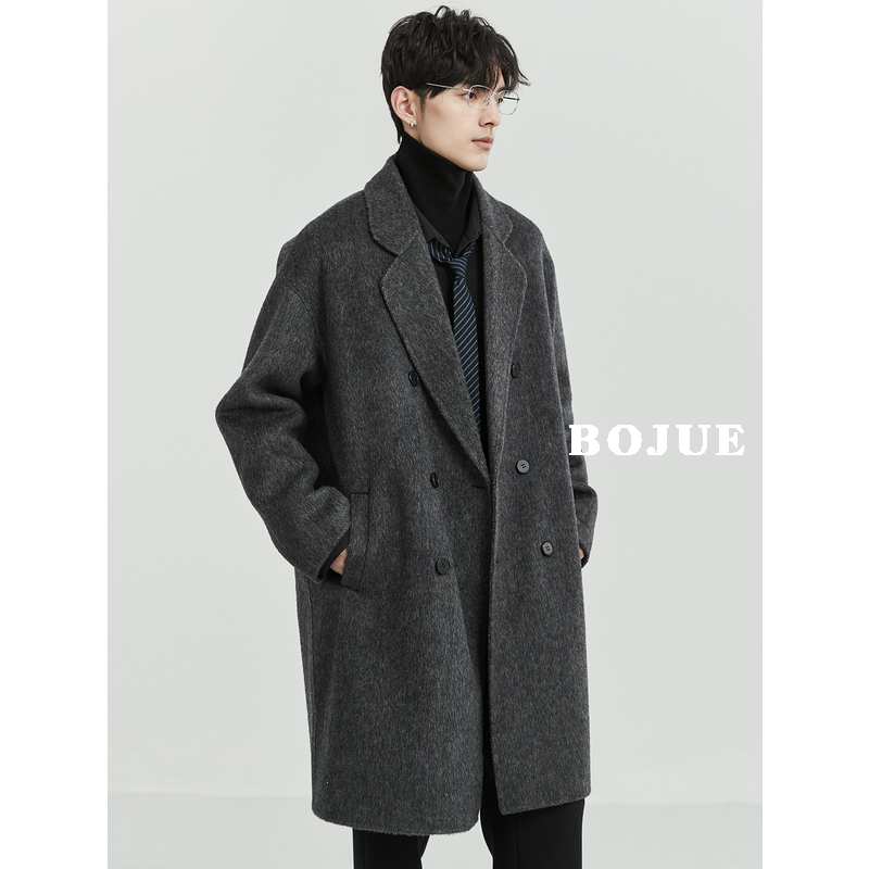Alpaca high-grade sensation Double-sided wool The big coat men's mid-23 Winter new Korean version Thickened Subcoat-Taobao