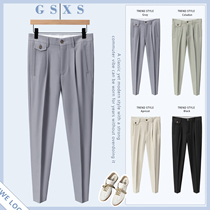 Summer ankle-length pants men thin slim straight tube loose trend Ruffian handsome pants casual drop feel small trousers men no iron