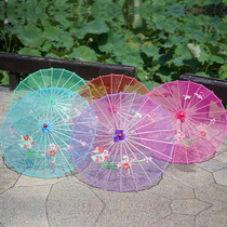 Dance umbrella performance prop umbrella transparent silk yarn umbrella Jiangnan classical decorative umbrella square dancing umbrella craft oil paper umbrella
