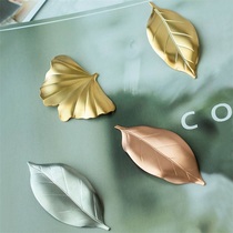 Spot Japan imported Salus exquisite leaf chopstick holder tableware tray Stainless steel chopstick holder Rose gold ornaments