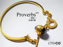 Hong Kong Ltg Ornament Bracelet Titanium Steel Alloy Gold Plated Bracelet Female Han Edition Brief Student 100 Hitch Retro Decoration