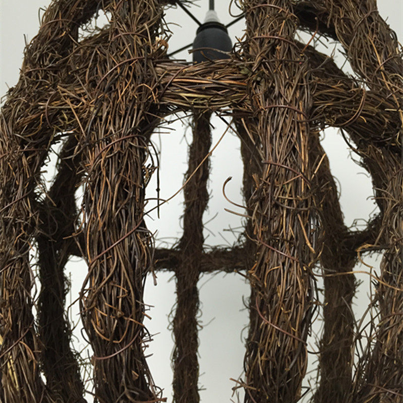 田园艺术创意手工藤艺灯具树藤灯饰卧室灯餐厅灯客厅灯酒店吊灯