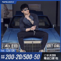 BLUESFLY original new long-sleeved high-elastic fitness tights mens quick-drying top training running sports T-shirt