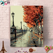 Digital oil color painting diy handmade nail hanging painting living room bedroom kitchen hand painted landscape painting