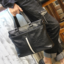 New cowhide mens bag shoulder crossbody bag handbag cross section leather business briefcase casual mens bag tide